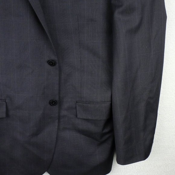 Joseph Abboud Blazer Jacket Mens 48R Black Check Super 120s Wool Slim Fit - Picture 3 of 16